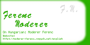 ferenc moderer business card